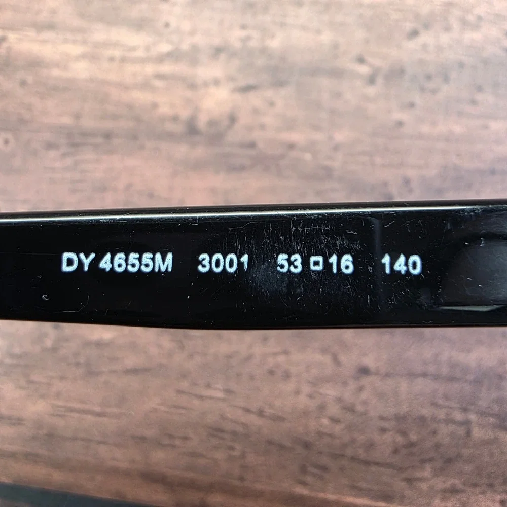 DKNY DY 4655M 3001 Black Cat Eye Eyeglasses Frames Womens 53-16-140 Silver Heart